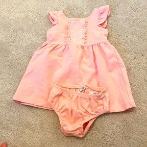 Janie and Jack peach ruffle dress with matching bloomers